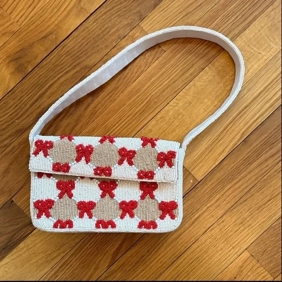 New Anthropologie The Fiona Beaded Bag: Winter Icon Edition One Size - Picture 4 of 5